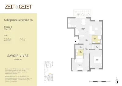 3-Zimmer-Wohnung mieten in Wien – 77,45 m², € 2.400 – Bild 5 von 5