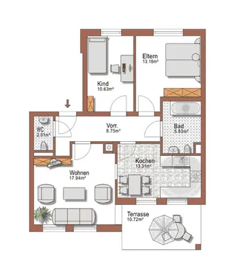 3-Zimmer-Wohnung mieten in Südoststeiermark – 70,65 m², € 899 – Bild 18 von 18