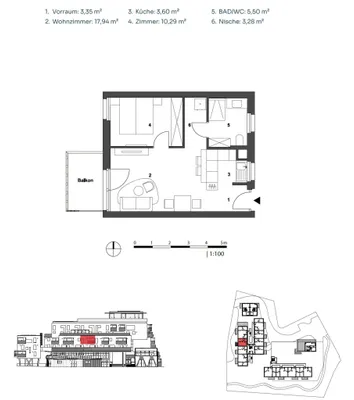 2-Zimmer-Wohnung kaufen in Graz – 44 m², € 282.220 – Bild 9 von 9