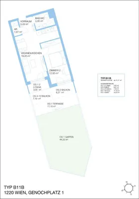 2-Zimmer-Wohnung mieten in Wien – 47,33 m², € 890 – Bild 6 von 8