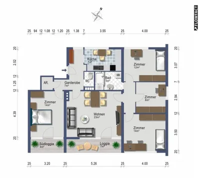 5-Zimmer-Wohnung mieten in Liezen – 96 m², € 1.055 – Bild 1 von 18