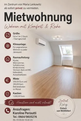 3-Zimmer-Wohnung mieten in Voitsberg – 54 m², € 350