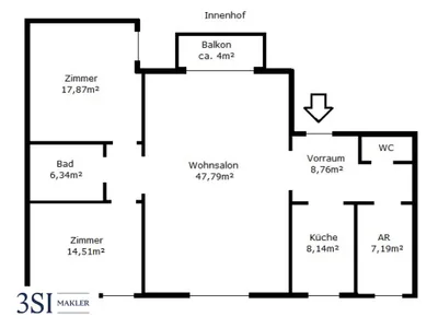 3-Zimmer-Wohnung mieten in Wien – 115 m², € 1.990 – Bild 10 von 10
