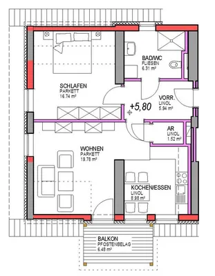 2-Zimmer-Wohnung mieten in Murau – 59,27 m², € 615 – Bild 6 von 6