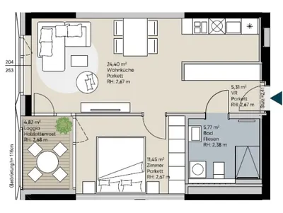 2-Zimmer-Wohnung mieten in Wien – 51,75 m², € 1.390 – Bild 24 von 24
