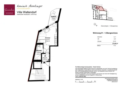 1-Zimmer-Wohnung mieten in Graz – 37,49 m², € 562 – Bild 6 von 6