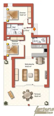 Wohnung mieten in Wien – 52 m², € 1.288 – Bild 3 von 8