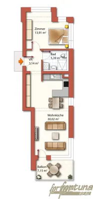 Wohnung mieten in Wien – 52 m², € 1.288 – Bild 4 von 8