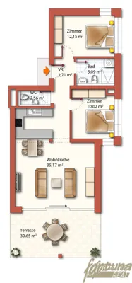Wohnung mieten in Wien – 52 m², € 1.288 – Bild 2 von 8