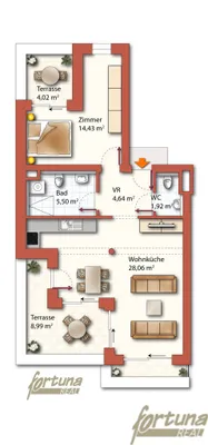 Wohnung mieten in Wien – 52 m², € 1.288 – Bild 7 von 8