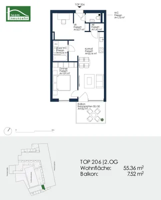 2-Zimmer-Wohnung mieten in Graz – 55,36 m², € 899 – Bild 23 von 23