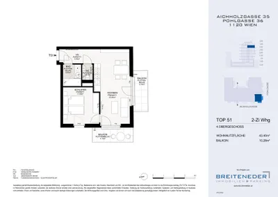2-Zimmer-Wohnung kaufen in Wien – 43,4 m², € 365.000 – Bild 7 von 10