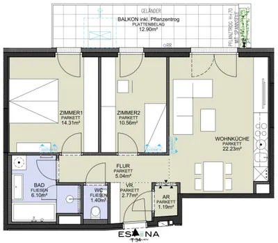 3-Zimmer-Wohnung kaufen in Wien – 63,6 m², € 603.400 – Bild 12 von 12