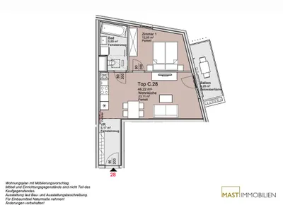 2-Zimmer-Wohnung mieten in Wien – 45,52 m², € 1.010 – Bild 7 von 8