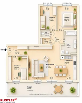 4-Zimmer-Wohnung mieten in Graz – 117,11 m², € 1.197 – Bild 1 von 2