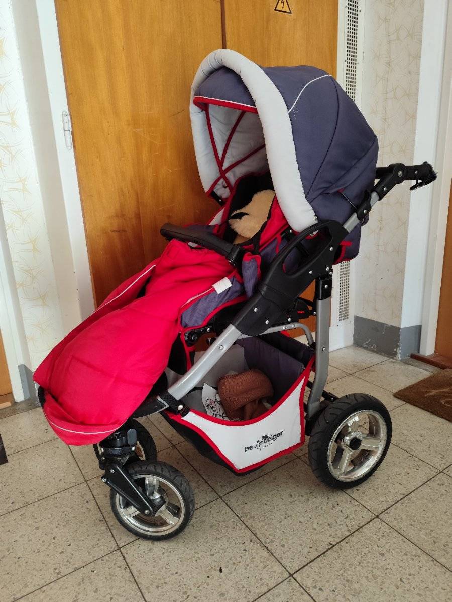 Kinderwagen - Bergsteiger Capri - 3 in1 - Rot/ Grau/ Wei,  70,- (1220  Wien) - willhaben