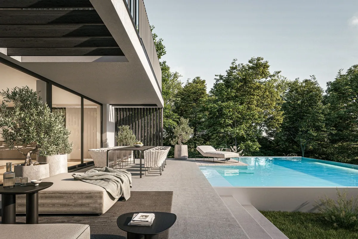 Ein Zuhause wie Urlaub - exklusive Designvilla am Waldrand mit Pool | provisionsfrei - Ansicht 2