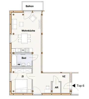 2-Zimmer-Wohnung mieten in Eisenstadt - Umgebung – 60,5 m², € 936 – Bild 7 von 7