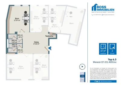 1-Zimmer-Gewerbeimmobilie mieten in Linz – 28 m², € 338 – Bild 11 von 11