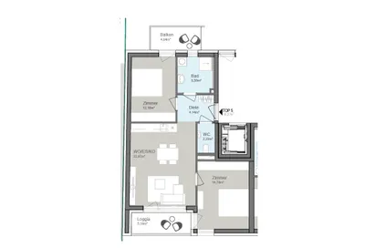 3-Zimmer-Wohnung mieten in Graz – 66,75 m², € 933 – Bild 2 von 15