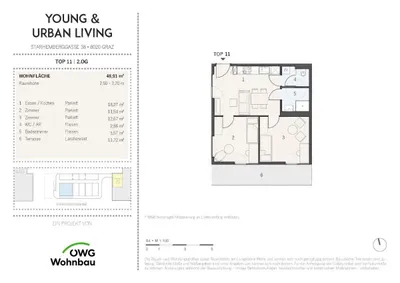 3-Zimmer-Wohnung mieten in Graz – 48,9 m², € 960 – Bild 9 von 10