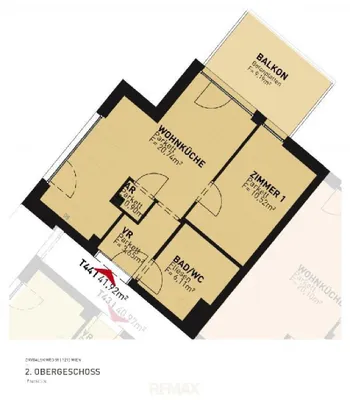 2-Zimmer-Wohnung kaufen in Wien – 41,5 m², € 337.500 – Bild 4 von 4