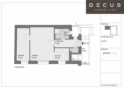 2-Zimmer-Wohnung mieten in Wien – 46,81 m², € 1.390 – Bild 7 von 7