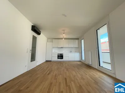 Lichtdurchflutete 2-Zimmer Wohnung mit 21 m² Terrasse und Weitblick – Bild 3