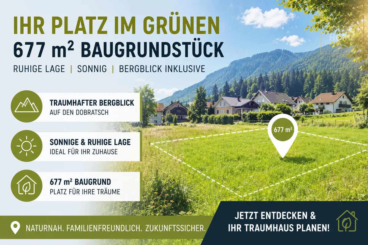 Wo die Berge zuhause sind - Ihr Bauplatz am Fuße des Dobratsch