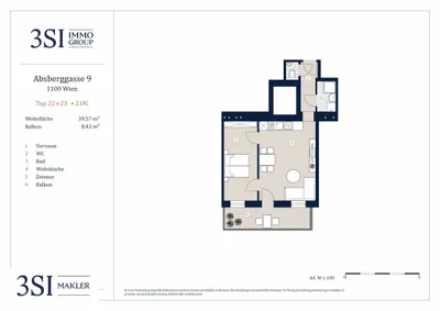 2-Zimmer-Wohnung kaufen in Wien – 39,57 m², € 229.000 – Bild 7 von 7