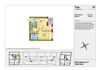 2-Zimmer-Wohnung mieten in Wien – 36,19 m², € 890 – Bild 21 von 21