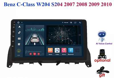 Android Auto Radio für Mercedes Benz C-Klasse W204 S204 2007-2010 GPS  Navigation Stereo
