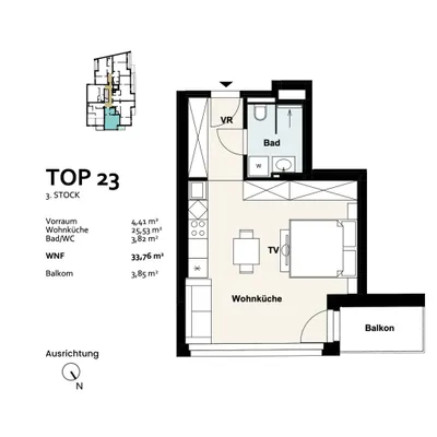 1-Zimmer-Wohnung kaufen in Wien – 33,76 m², € 251.303 – Bild 8 von 8
