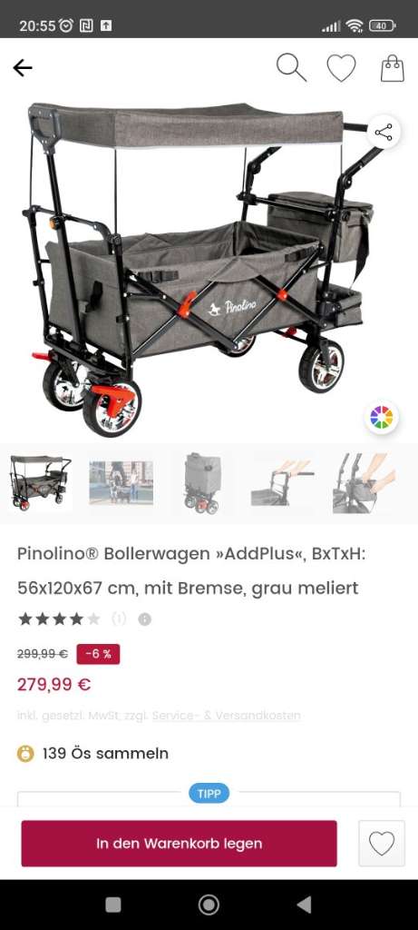 Pinolino Bollerwagen, € 240,- (8255 Sankt Jakob im Walde) - willhaben