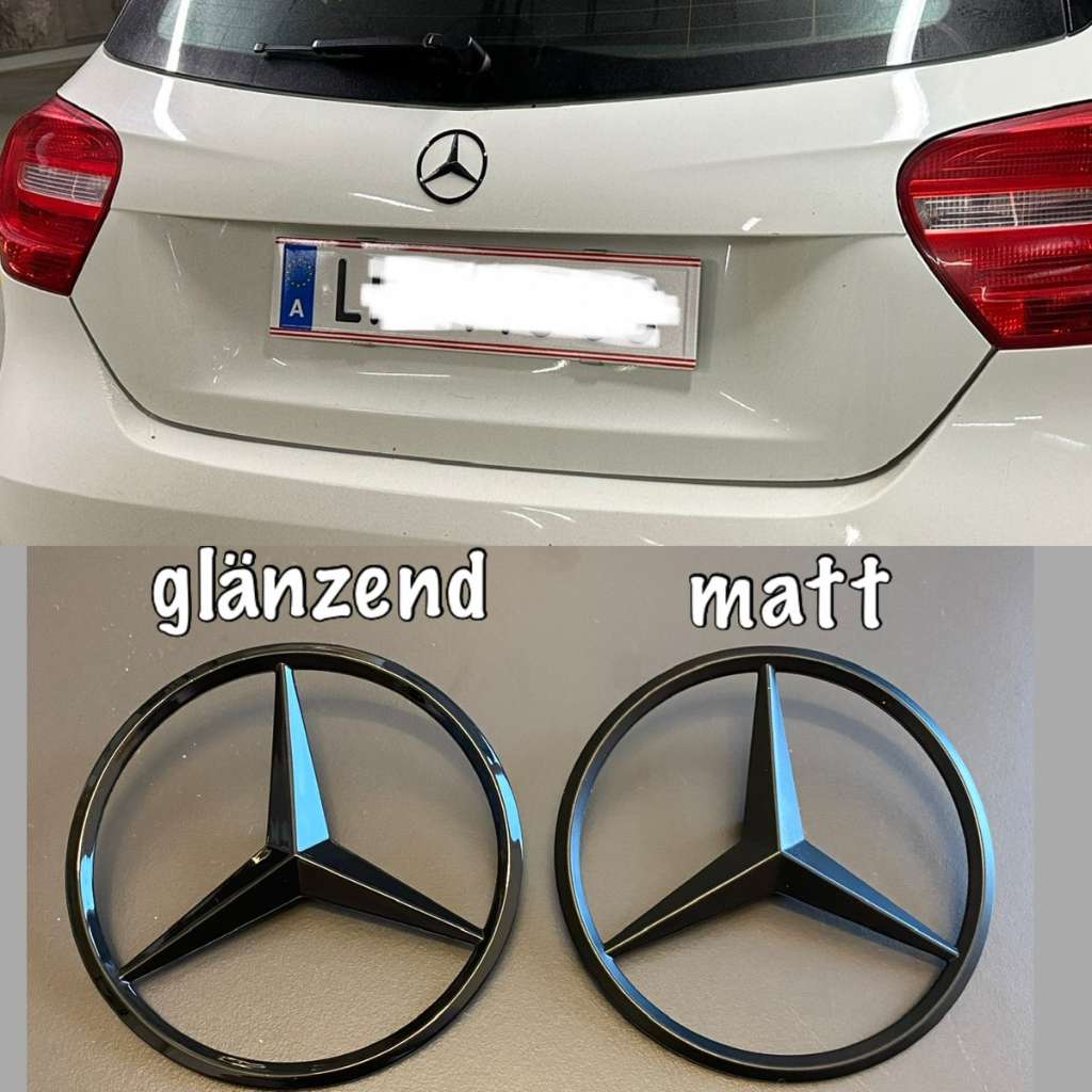Mercedes Stern Heckklappe Embleme schwarz glänzend / matt W176 W177 W205  W212 W213, € 20,- (4040 Linz) - willhaben