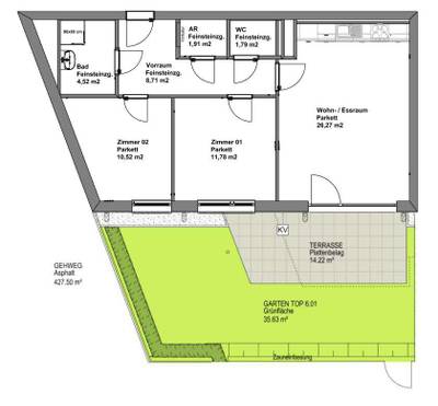 3-Zimmer-Wohnung Neubau mit Garten Nähe U3 Simmering