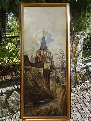 altes Gemälde Burg Schloss Öl auf Leinwand sig. A. Bauer, € 149,- (4493  Wolfern) - willhaben