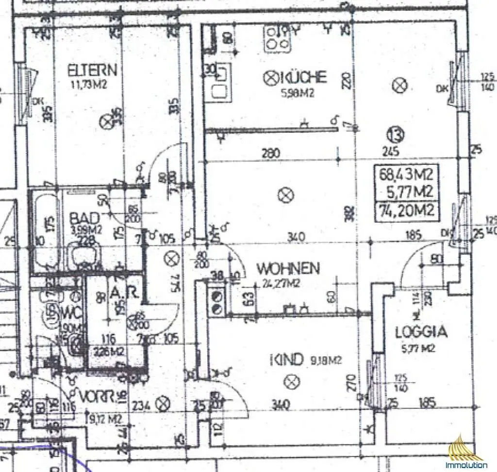 Traumhaft aufgeteilte Wohnung in Asten - Teilsaniert, Loggia & Stellplatz inklusive - Ansicht 3
