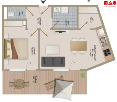 1-Zimmer-Wohnung mieten in Graz – 41,33 m², € 676 – Bild 10 von 10