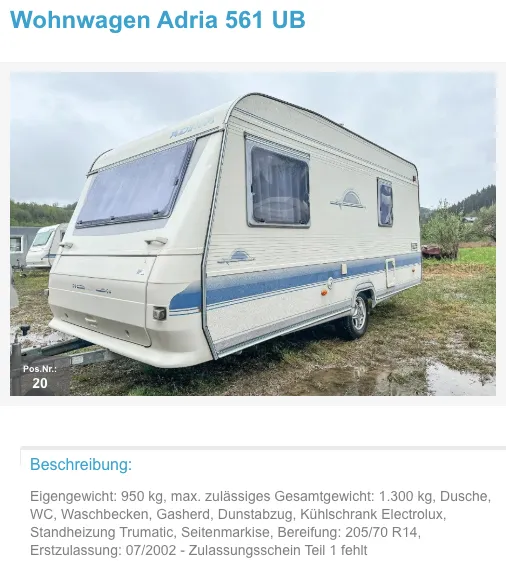 Adria Wohnwagen Adria 561 UB