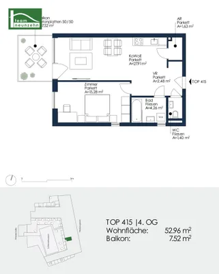 2-Zimmer-Wohnung mieten in Graz – 52,51 m², € 849 – Bild 21 von 21
