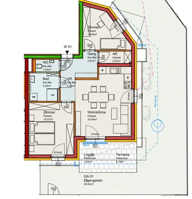 3-Zimmer-Wohnung kaufen in Mödling – 69,23 m², € 496.500 – Bild 2 von 2