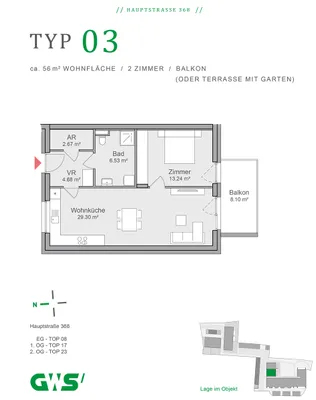 2-Zimmer-Wohnung mieten in Hartberg-Fürstenfeld – 56,47 m², € 678 – Bild 5 von 5