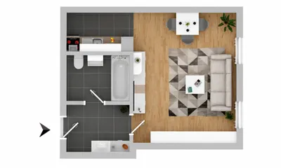 1-Zimmer-Wohnung mieten in Graz – 33,7 m², € 469 – Bild 9 von 9