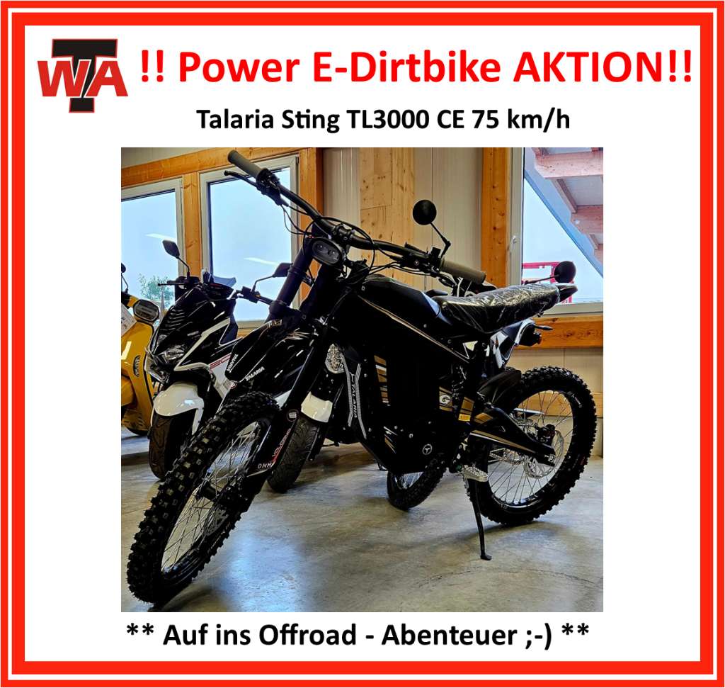 Talaria Sting TL3000 CE 3000W V-Max 75km/h *Offroad* Elektro Dirtbike Cross ** Finanzierung m...