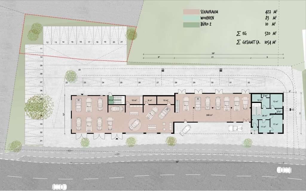 Gewerbebaugrund mit Altbestand und Bebauungsplanstudie in Eugendorf - Ansicht 3