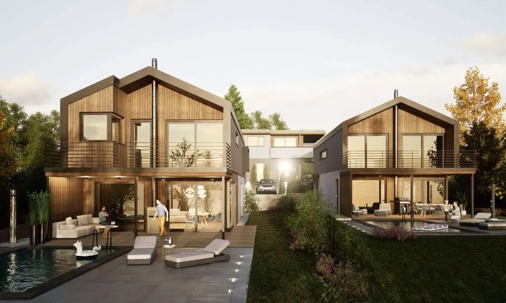WOHNEN im WIENERWALD - Baugrund für Premium Holz Massivhaus im Chalet Stil - Ansicht 2