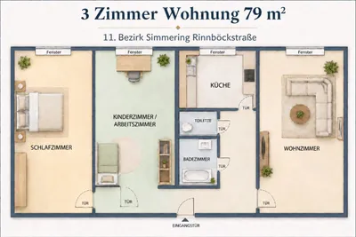 3-Zimmer-Wohnung mieten in Wien – 79 m², € 1.300 – Bild 29 von 29