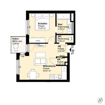 2-Zimmer-Wohnung mieten in Wien – 42,71 m², € 799 – Bild 10 von 10