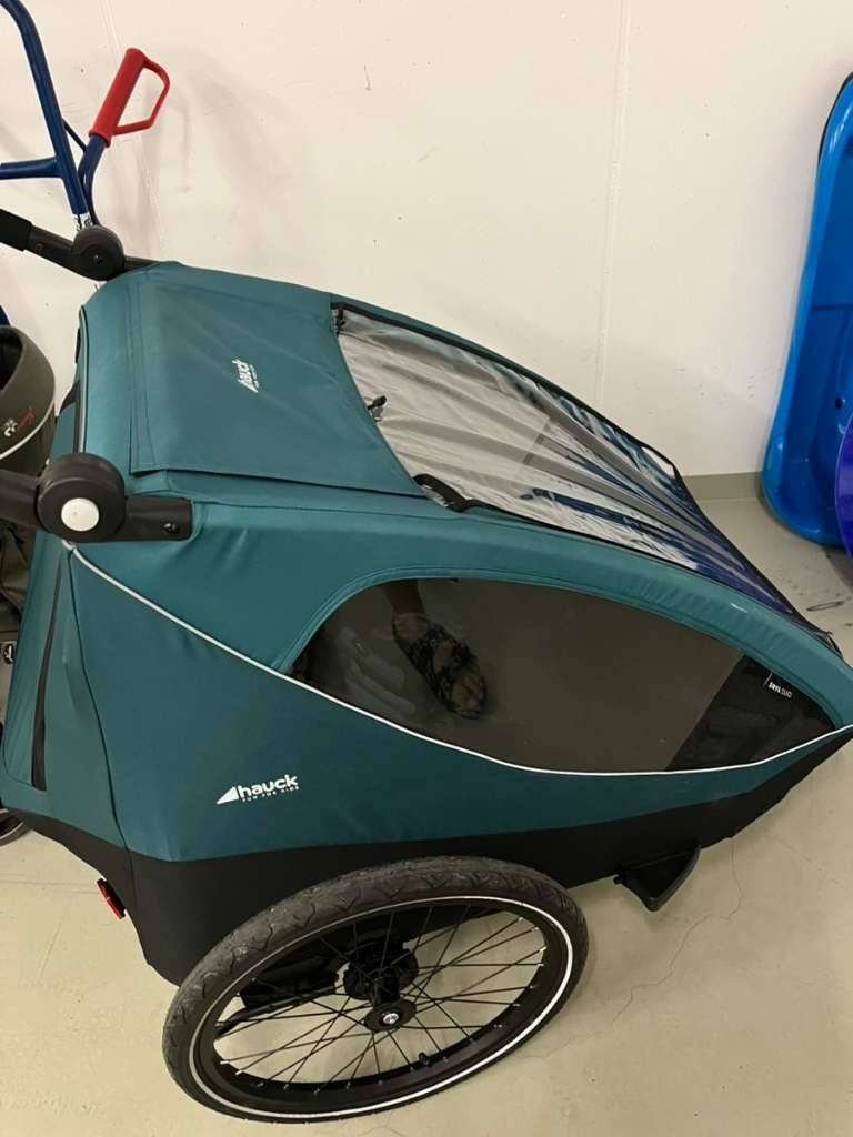 Hauck Fahrradanhnger Dryk Duo inkl. Baby Hngematte,  350,- (5322 Hof bei  Salzburg) - willhaben